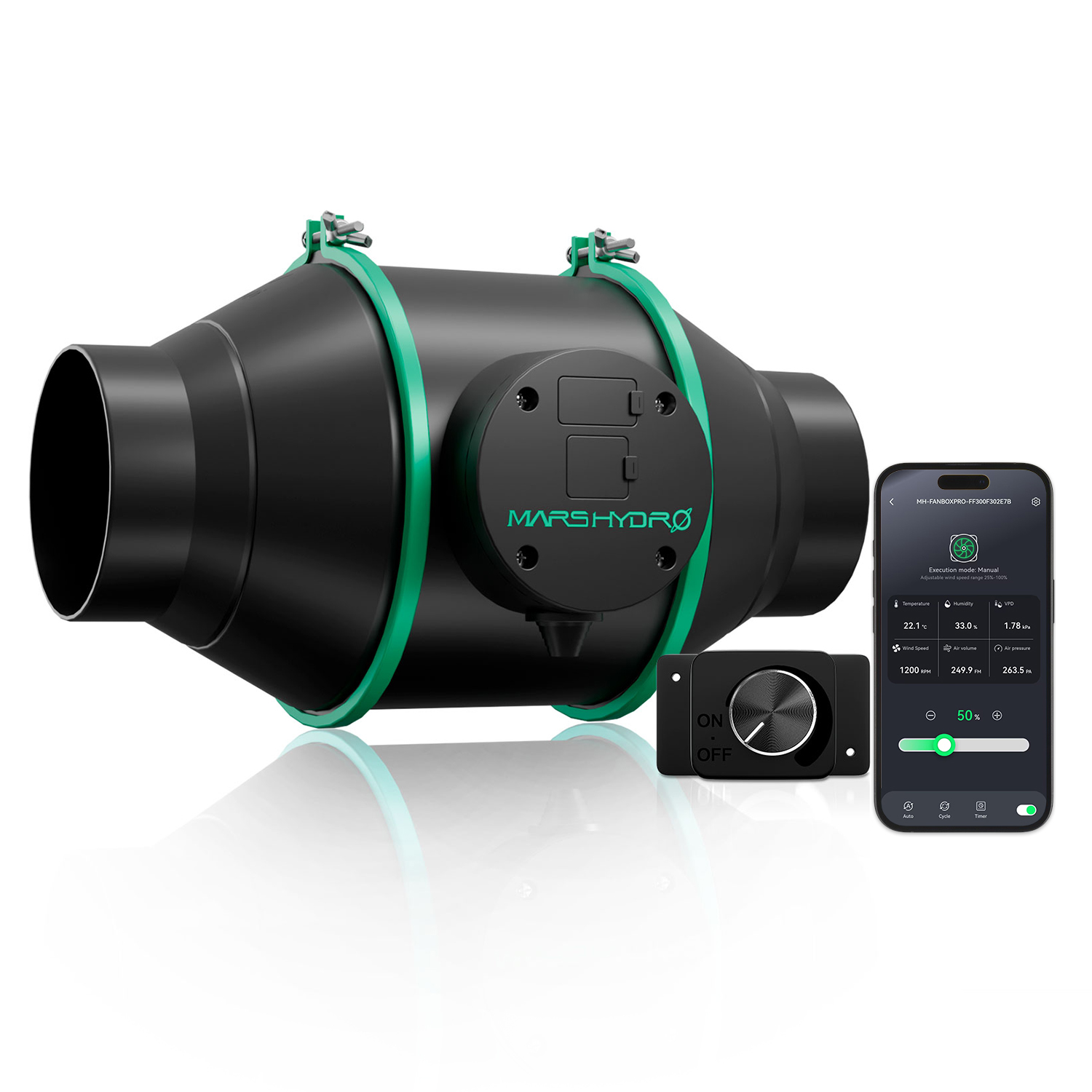 2025 Mars Hydro iFresh 4″ (100 mm) Intelligenter Inline-Kanalventilator