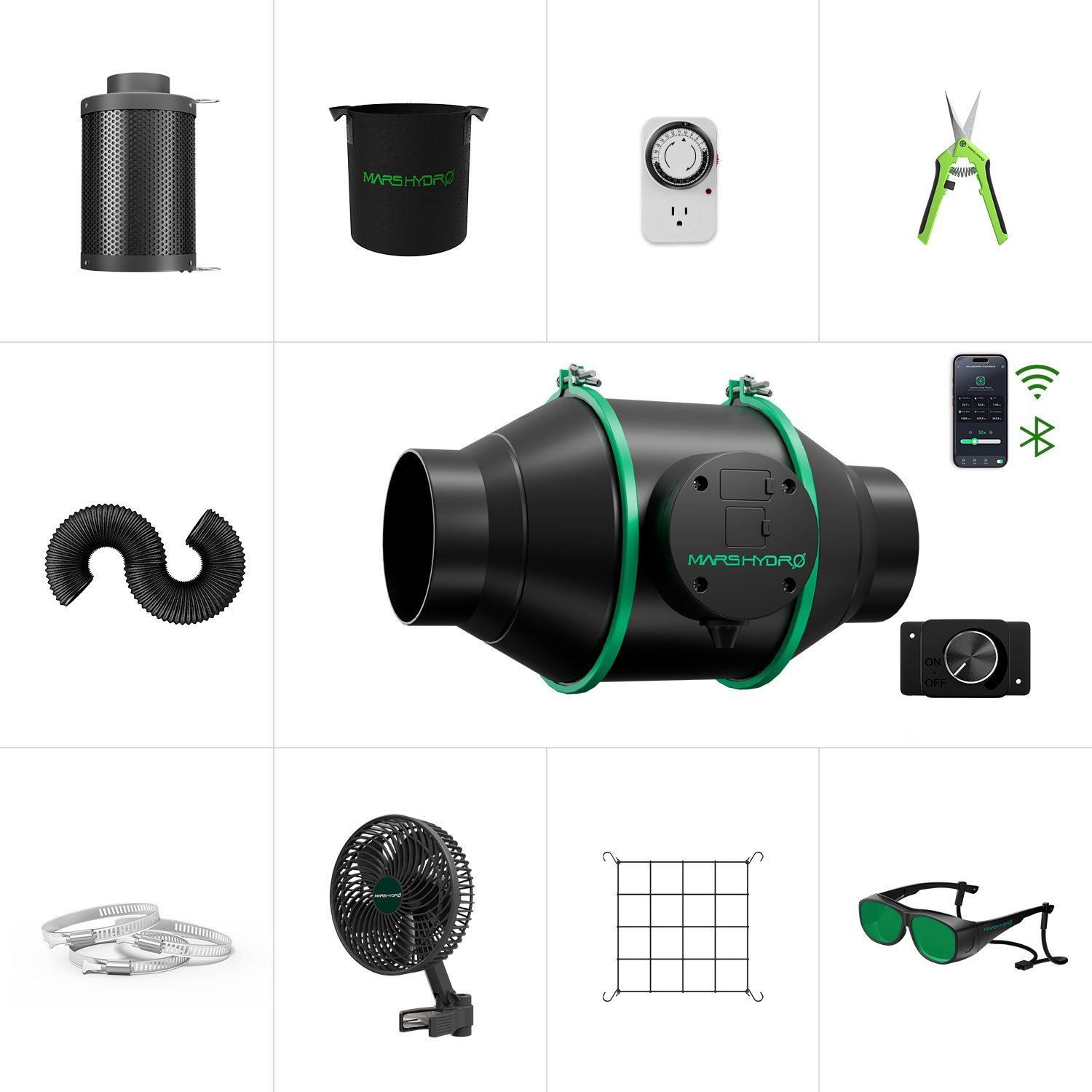 Easy Start Bundle – 2025 Mars Hydro 4″ (100 mm) iFresh Komplettes Lüfter-Kit