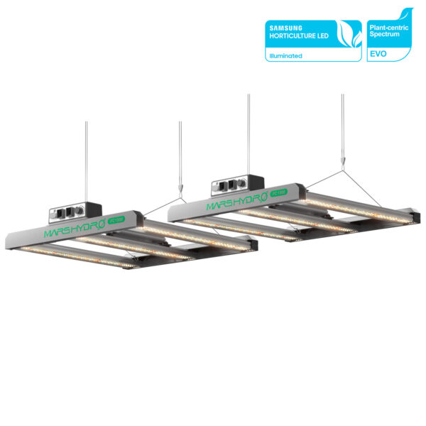 (2 Packung) NEUE VERSION Mars Hydro FC 1500-EVO Samsung EVO 150W LED Pflanzenlampe Volles Spektrum dimmbar Lamp für 120X60cm Grow Box Gemüse & Blume