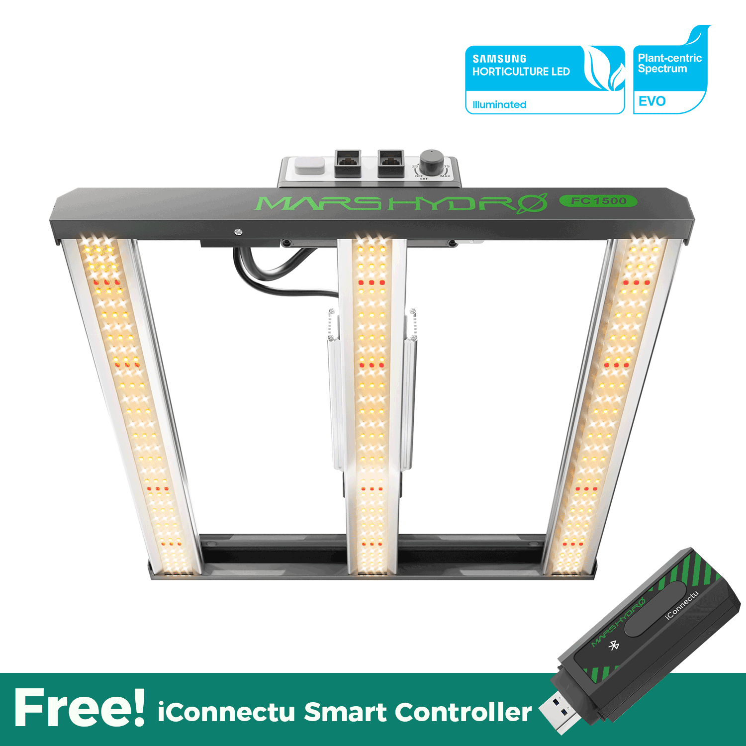 Mars Hydro FC 1500-EVO Samsung 150W LED Pflanzenlampe Volles Spektrum Dimmbar Lamp