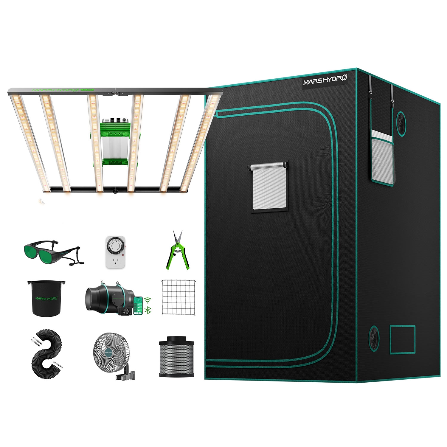 Mars Hydro FC 4800 Samsung EVO LED-Leuchten + 120x120cm Smart Grow-Zelt Kits