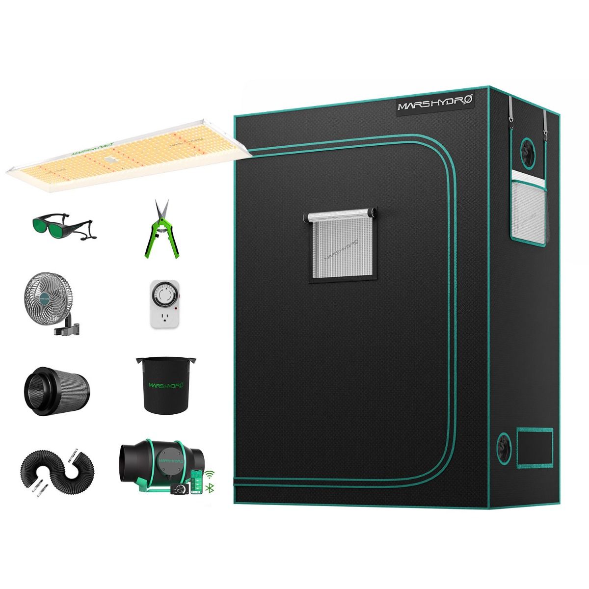 Mars Hydro TSL2000 LED Wachsen Licht + 120x60x180 cm Zelt + 4 Zoll Ifresh Lüfter Full Kits