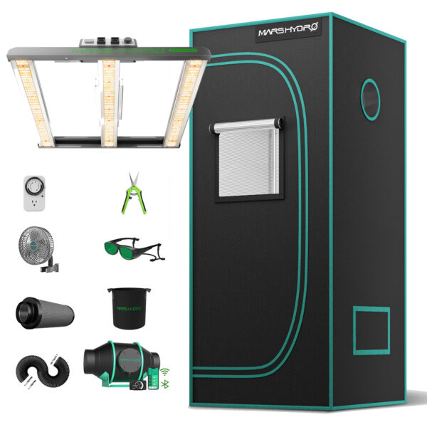 Mars Hydro FC-E1500 LED wachsen Licht + 70x70x160cm komplett iFresh Fan wachsen Zelt Kits