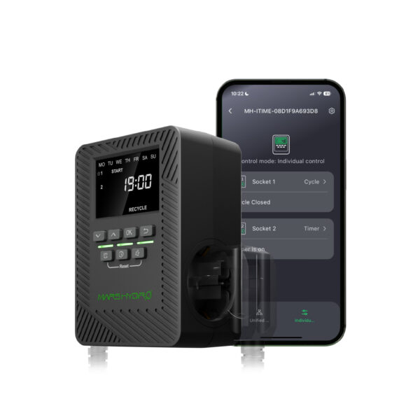 Mars Hydro iTime 2-in-1 Smart Timer – Doppelstecker, App-Fernbedienung & flexible Zeitplanung